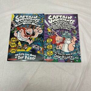 Scholastic Captain Underpants Book Pair - Red, Purple, Blue & Green Covers